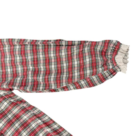 Vintage Lanz Of Salzburg Women's Small Plaid Long Sleeve Nightgown Cottagecore - Picture 3 of 5